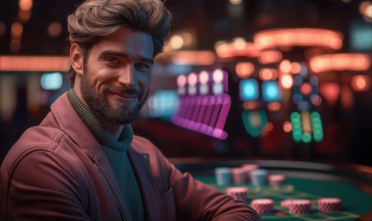 Tampilan meja Three Card Poker live di platform koin 33 dengan dealer profesional